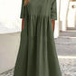 👗Rochie din bumbac cu decolteu rotund și buzunare
