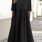 👗Rochie din bumbac cu decolteu rotund și buzunare