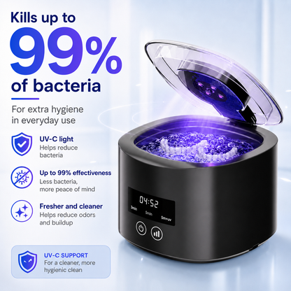 🦷 Denture Dome ultrahangos UV‑C tisztító ✨