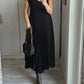 👗Rochie simplă fără mâneci, plisată, de culoare solidă