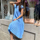 👗Rochie simplă fără mâneci, plisată, de culoare solidă