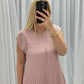 👗Rochie simplă fără mâneci, plisată, de culoare solidă