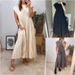 👗Rochie simplă fără mâneci, plisată, de culoare solidă