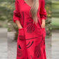 💃Rochie la modă și elegantă cu decolteu în V din bumbac și in