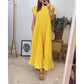 👗Rochie simplă fără mâneci, plisată, de culoare solidă