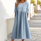 👗Rochie din bumbac cu decolteu rotund și buzunare