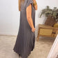 👗Rochie simplă fără mâneci, plisată, de culoare solidă