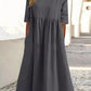 👗Rochie din bumbac cu decolteu rotund și buzunare