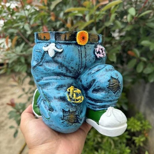 🌷Kreatív, 3D-s farmermintás virágcserép