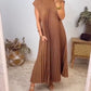 👗Rochie simplă fără mâneci, plisată, de culoare solidă