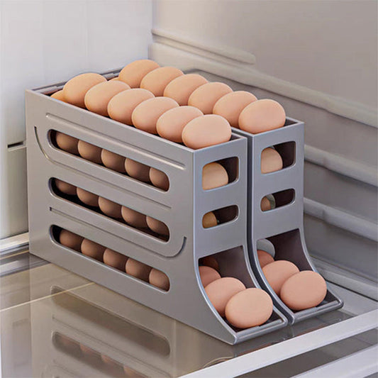 🥚 4 szintes, döntött tojástároló állvány – ✨ Helytakarékos, sérülésmentes rendszerezés és zökkenőmentes, átlátható konyhai élmény 🛡️🍳