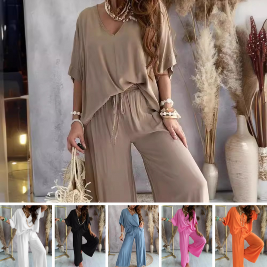 ✨2025 Produse noi💖Doamnelor Casual Loose Loose costum de culoare solidă