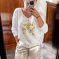 🌟Set de pantaloni cu paiete și top din foiță de aur Devil's Eye