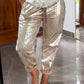 🌟Set de pantaloni cu paiete și top din foiță de aur Devil's Eye