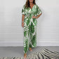 🥻 Moda de vară pentru femei Plus Dimensiune Leaf Print Jumpsuit