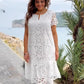 💃Rochie albă din flori cu decupaje elegante