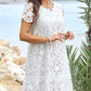💃Rochie albă din flori cu decupaje elegante
