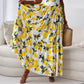 🍋Femei Elegant Lemon Print Spaghetti Strap Flowy rochie lungă