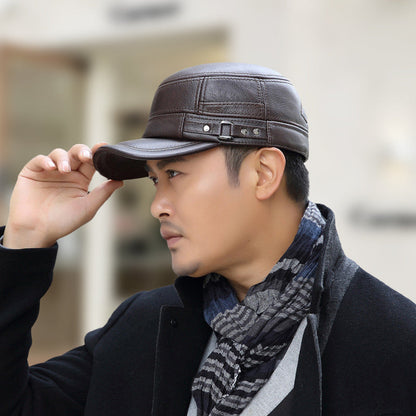 🔥Piele Flat Top cald Baseball Cap