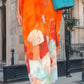 🌸Rochie lungă lejeră cu mâneci pe jumătate cu imprimeu floral