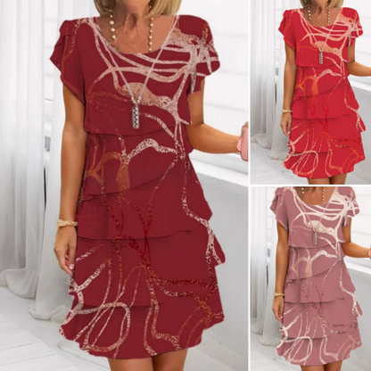 💕Doamnelor elegant rochie de moda volane