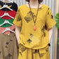 Set de bluză cu mânecă scurtă și pantaloni scurți pentru femei