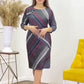 💙 Rochii largi cu gât rotund Patchwork pentru femei