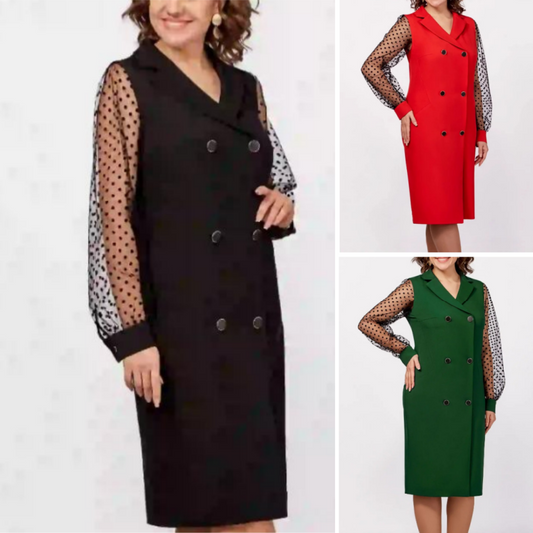 💖Dantelă Dot Thin Sleeve Slim Fit Rochie