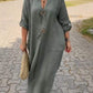 Hot Sale 🎁 Bumbac și lenjerie V-neck rochie casual