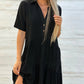 🔥Vânzare fierbinte💝 Rochie monocromă cu buton de confort cu rever