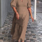 Hot 🎉 Rochie de culoare solidă din bumbac și in