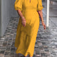 Hot 🎉 Rochie de culoare solidă din bumbac și in