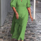 Hot 🎉 Rochie de culoare solidă din bumbac și in