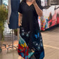 Rochie florală elegantă cu decolteu în V și buzunare