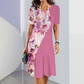💝Elegant florale imprimare rotund gât femei