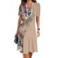 💝Elegant florale imprimare rotund gât femei