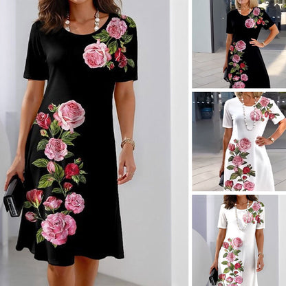 Rochie largă de vară imprimată la modă