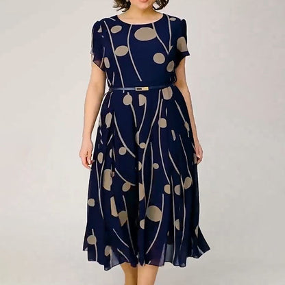 💃Rochie cu mânecă scurtă din plasă cu imprimeu cu buline Polka Dot