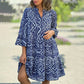 🌺 Casual Loose imprimate V-Neck Flowy Dress