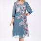 🌸Elegant florale imprimare rotund gât rochii de femei