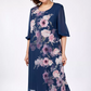 🌸Elegant florale imprimare rotund gât rochii de femei