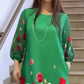 Rochie florală elegantă de damă cu decolteu rotund