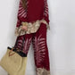 Femei stil etnic elegant imprimat Top Wide Leg pantaloni Set