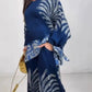 Femei stil etnic elegant imprimat Top Wide Leg pantaloni Set