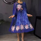 🌺 Femei florale imprimare rotund gât Mesh maneca rochie