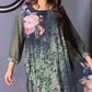 🌺 Femei florale imprimare rotund gât Mesh maneca rochie