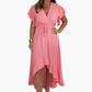 Femeii Resort Style V-Neck Polka Dot Ruffle maneca rochie