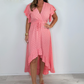 Femeii Resort Style V-Neck Polka Dot Ruffle maneca rochie