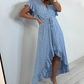 Femeii Resort Style V-Neck Polka Dot Ruffle maneca rochie
