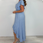 Femeii Resort Style V-Neck Polka Dot Ruffle maneca rochie